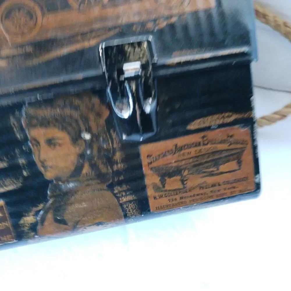 Vintage Decopage Lunchbox 1960’s Vintage Storage Box Retro Mid Century